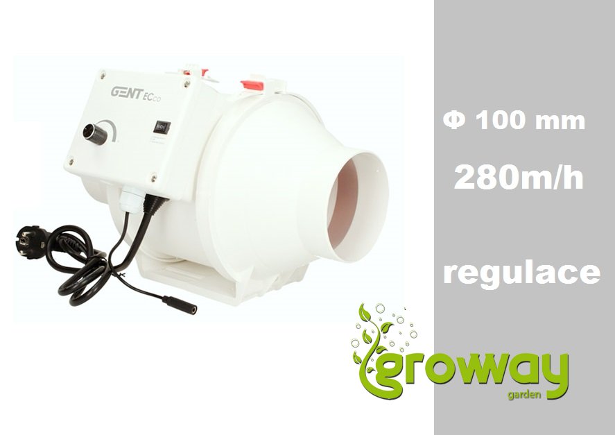 Ventilátor Gent Ecco - Φ 100 mm - s regulátorem a EC motorem